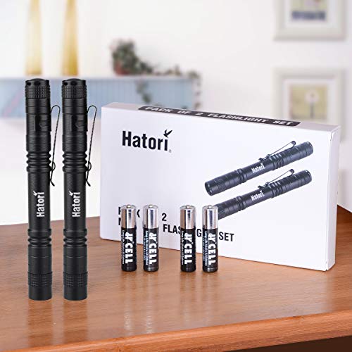 Flashlight Pack, Hatori Small Mini Flashlights Pocket Ultra Bright High Lumens Handheld Pen Light Tactical Torch Water Resistant for Camping, Outdoor, Emergency, Everyday Flashlights, 5.24 Inch - Thumbnail 6
