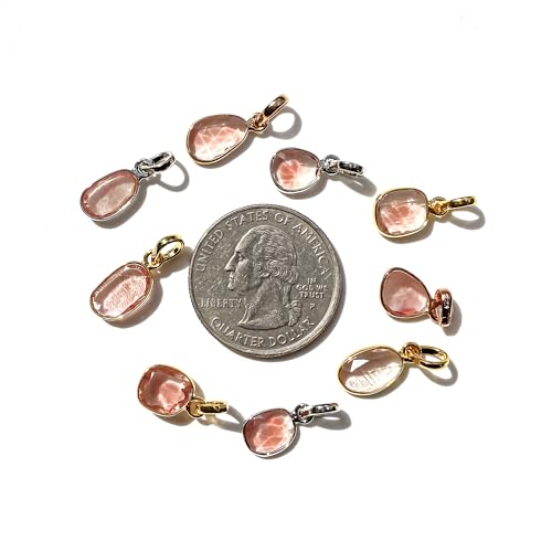 Pendentif pierre de soleil d'Oregon taillée en rose argent - 6