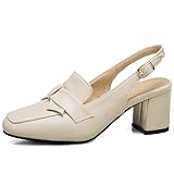 Faciles à enfiler et à retirer : bride arrière avec boucle, chaussures ouverte escarpins slingback femme talon carré qui assure un maintien sécurisé et s'adapte parfaitement à la forme du pied. Parfaites pour sublimer une tenue de soirée ou apporter une touche chic à un look plus casual.