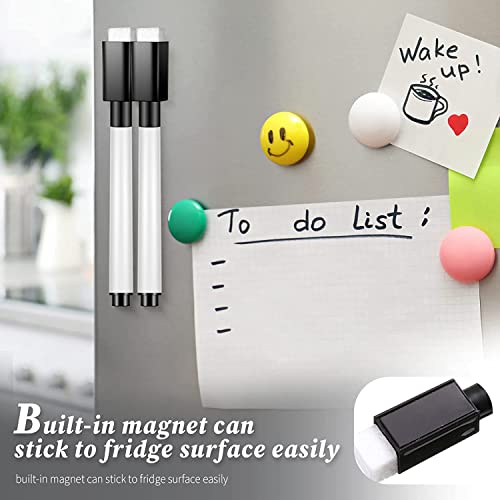 Micvtve 100 Pieces Magnetic Dry Erase Markers Whiteboard Black Dry Erase Markers with Rubber Cap Fine Tip Dry Erase Markers - Image 2
