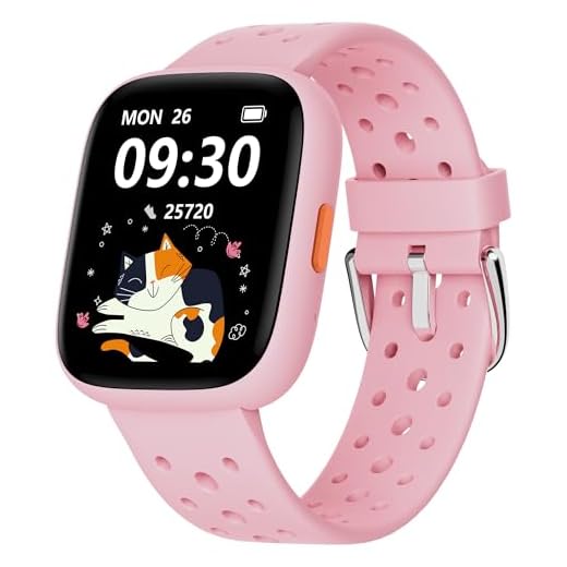 BIGGERFIVE Pulsera Actividad Niñas 5-16, 1,8" Reloj Inteligente Podómetro, Frecuencia Cardíaca, Monitor de Sueño, Resistente al Agua IP68, Despertador, Juegos de Rompecabezas con/sin App, Rosa