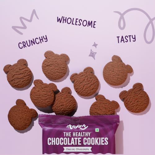 Image of Troovy Healthy Chocolate Cookies| Made with goodness of Millets, Ragi, Jowar and Whole Wheat | All Natural Ingredients | Made with Jaggery, No Processed Sugar | 80gm (Pack of 1)