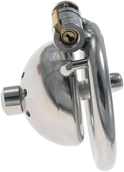 Inverted Chastity Cage SM Sex Toys Steel Stainless Flat Chastity Cage Male Cage Chastity Device Chastity Lock Beginner Cage Metal Beginner Device to Prevent Erection Bondage for Men(40mm)