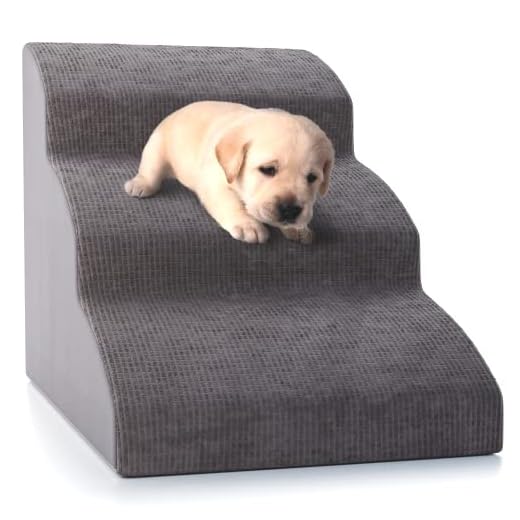 Sturdy Dog Stairs and Ramp for Beds Or Couches by ZICOTO - Durable Easy to Walk on Steps for Small Dogs and Cats - Allows Your Pets Easy Instant Access to Your Sofa or Bedside Up to 22" High