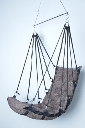 Image of JULJULIA Swing for Balcony Comfortable Cotton Swing Relaxing Jhula for Adults for Home Indoor Outdoor Hanging Seat for Apartment Patio Terrace Garden- 200 kg Weight Capacity - HVY Design Light Coffee