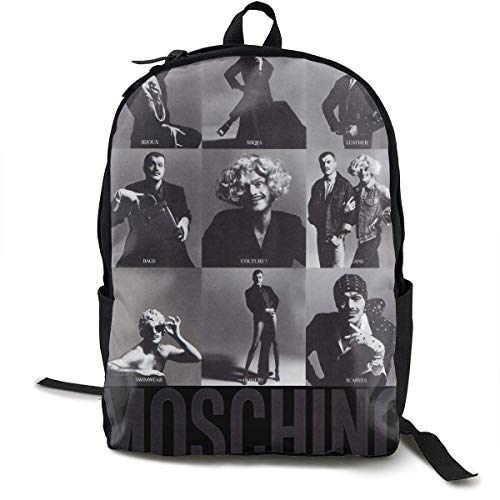 HGHGH Moschino Mochila clásica Negra Bolsa de poliéster Unisex Escuela Viaje de Trabajo
