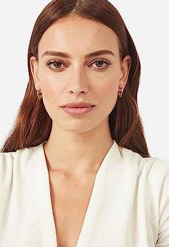 14k Gold Plated And Silver Plated Geometric Hoop Earrings for Women, Minimalist Hoop Huggie Earrings for Women Gift4