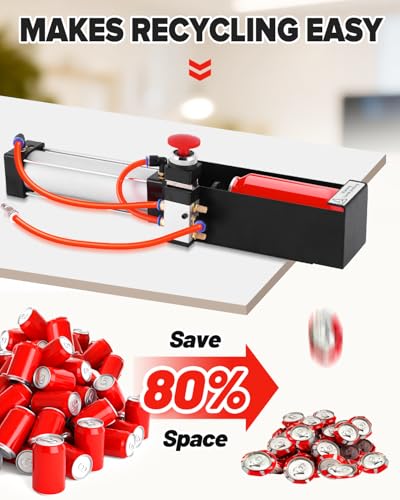 YUCHENGTECH Small Pneumatic Can Crusher for Recycling 12oz~16oz Cans Aluminum Can Smasher Heavy Duty Pneumatic Cylinder Cans Crusher for Aluminum Seltzer, Soda, Beer Cans and Bottles - Image 3