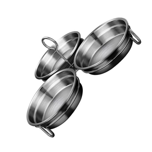 GRIRIW Stainless Steel Egg Poacher Pan with Heat Resistant Handle for Steaming and Boiling Eggs Jelly Pudding Kitchen for Home