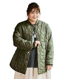 [ニッセン] コート・ジャケット レディース 大きいサイズ 星柄キルティングアウター カーキ L