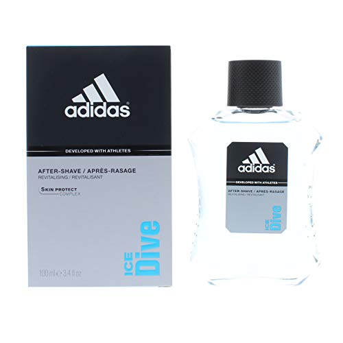 adidas Ice Dive After Shave – Rectificante Agua de afeitar con aroma a leñoso y aromático para hombre – Cuida la piel después del afeitado y evita la irritación de la piel, 1 x 100 ml