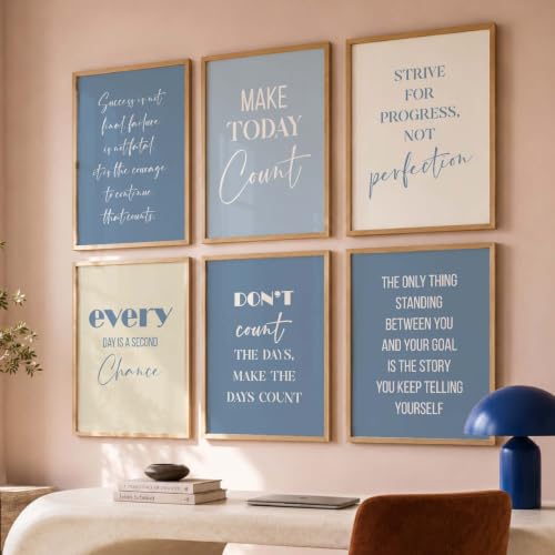 Image of kotart Inspired Motivational Quotes poster with Wall Hanging frames for Living Room | Bedroom | Office | Gift | Decoration frames for Home | Painting wall Decor Set of 6 (13x17, D) Pack of 6