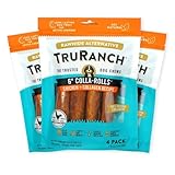 TRURANCH Collagen Rolls - 6" Collagen Rolls for Dogs - Long Lasting Healthy Joint Support - Rawhide Alternative - Skin & Coat Health - Made with Real Chicken, Value Pack, 3 Bags, 12 Count