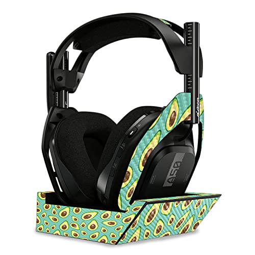 Image of MightySkins Carbon Fiber Skin Compatible with Astro A50 Wireless Headphones + Base Station (Gen 4) - Seafoam Avocados | Protective, Durable Textured Carbon Fiber Finish | Easy to Apply