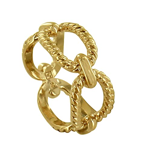 Bague plaqué or maillons ovales torsadés : un bijou raffiné de haute qualité
