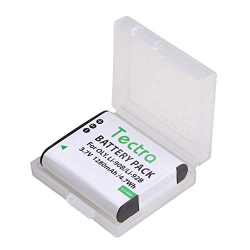 Tectra 3-Pack Li-90B Li-92B DB-110 Battery + Charger for Olympus Tough TG-7, TG-6, TG-5, TG-Tracker, SH-1, SH-2, TG-1 iHS, TG-3, TG-4 and for Ricoh GR III, GR IIIx, WG-6, G900, G900 II, G900SE II