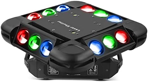 Moving Head Light, FODEXAZY DJ Lights 12LEDs 150W RGBW Beam Light 4-in-1 Strobe Stage Light with 16CH/64CH DMX512 and Sound Activated for Wedding Disco Dj Party Christmas