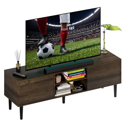La Mejor Selección de Mesa para Tele los preferidos por los clientes. 45 MUBSON Mueble Mesa para TV para Pantallas de 40 a 65 Pulgadas | 150x40 cm | Centro de Entretenimiento Ravena con 5 compartimientos para Consolas o Bocinas. TV Furniture