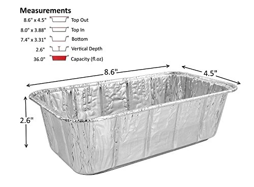 Handi-Foil 2 Lb. Disposable Aluminum Foil Loaf Bread Pan W/High Dome Lid (Pack Of 25 Sets) #TOP1