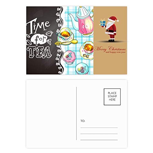 Cartes postales France Père Noël Time for Tea Cupcake (Lot de 20)