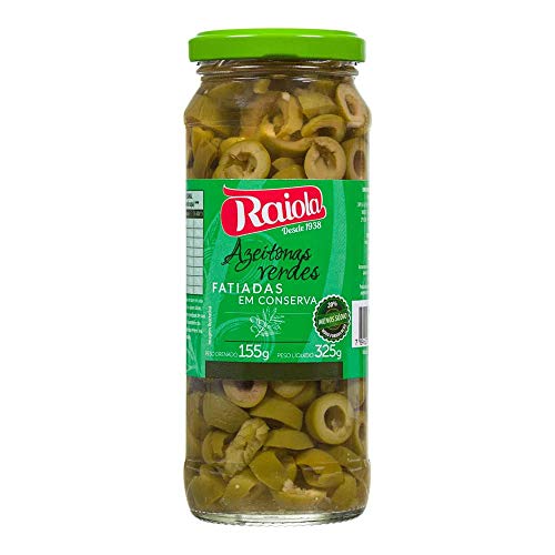 Azeitona Verde em Conserva Fatiada Raiola Vidro 155 g