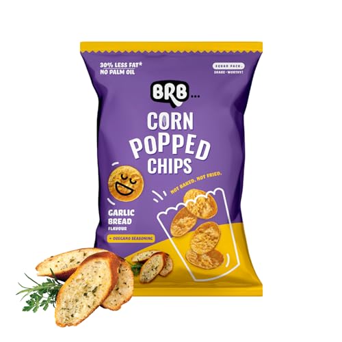 Image of BRB Corn Popped Chips | Garlic Bread Flavour | Not Fried, Not Baked | 30% Less Oil, No Palm Oil, Healthy Snack | 48g /51g Pack (weight may vary)