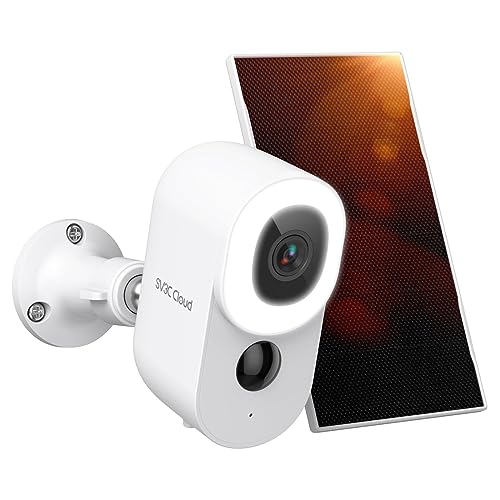 SV3C 2K Solar Security Cameras Wireless Outdoor, 2.4G WiFi Exterior Camera for Home with 14 Spotlight Color Night Vision, PIR Human Detection, 110° View, 2-Way Audio, P2P Remote, Cloud&SD Card Storage