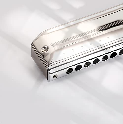 MEIeynt Harmonica chromatique Professionnel 12 Trous 48 tonalités de C avec étui et Chiffon de Nettoyage pour Joueur… - Les Beatles, Paul McCartney, John Lennon, RIngo Starr, George Harrison MEIeynt Harmonica chromatique Professionnel 12 Trous 48 tonalités de C avec étui et Chiffon de Nettoyage pour Joueur… – Image 6