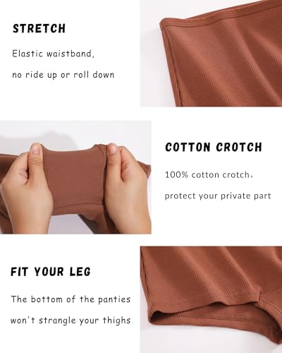 ALL OF ME Cotton Underwear for Women Boyshort Panties Full Coverage Boxer Briefs Stretch Boy Short Undies 6 Pack4