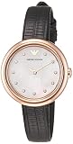 Emporio Armani 二針 ブラックレザーウォッチ