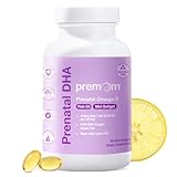 Premom Prenatal DHA, 60 Mini Softgels, Omega-3 Fish Oil, Bioavailable Triglyceride Form, 470mg DHA, 200mg EPA, & 400IU Vitamin D3, Supports Brain Health in Babies During Pregnancy*, Lemon Oil Infused