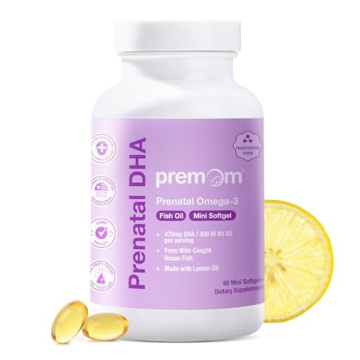 Premom Prenatal DHA Fish Oil: Vitamin D Formula Omega 3 Supplement - EPA + DHA Fertility Supplements for Women - Globally Sourced from Wild Caught Fish