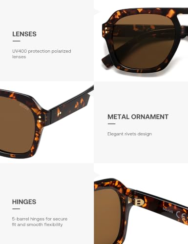 Image of SOJOS Retro Polarized Aviator Sunglasses Womens Mens SJ2385