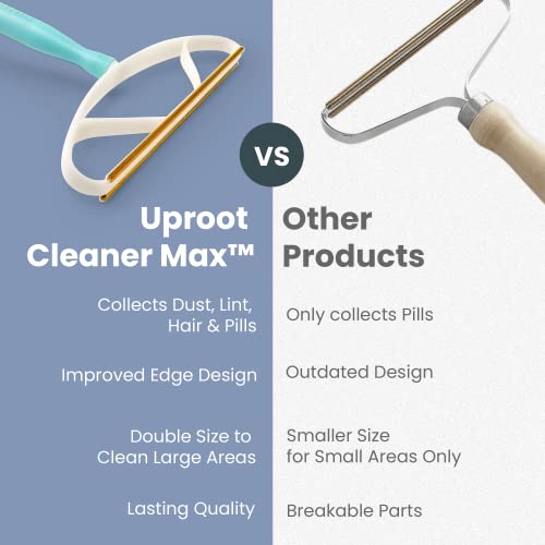 Uproot Cleaner Max Pet Hair Remover For Large Areas - Multi Fabric Dog Hair Remover And Carpet Lint Scraper - Cat Hair Remover & Fur Remover For Carpets & Rugs - X2 Bigger Than Uproot Cleaner Pro! #TOP7