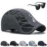Aeromesh Sport Cap, Stead Essentials Hat, Men's Aero Mesh Adjustable Buckle Breathable Performance Mesh Outdoor Cap (US, Alpha, One Size, Dark Gray)