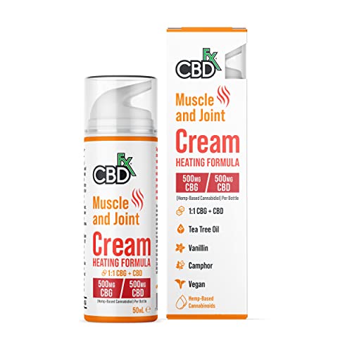 CBDfx Muscle & Joint CBD Cream Heating Formula (50ml) - 500mg CBD/500mg CBG