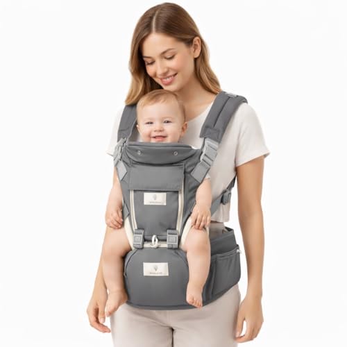 6 in 1 Hip Carrier for Baby - Easy to Wear Ergonomic Front Facing...