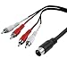 Produktbild BestPlug 1,5 Meter Y Audio Stereo Kabel Verteiler Splitter Weiche, 4 L-R Cinch Stecker auf 1 5pol MIDI Stecker, Schwarz
