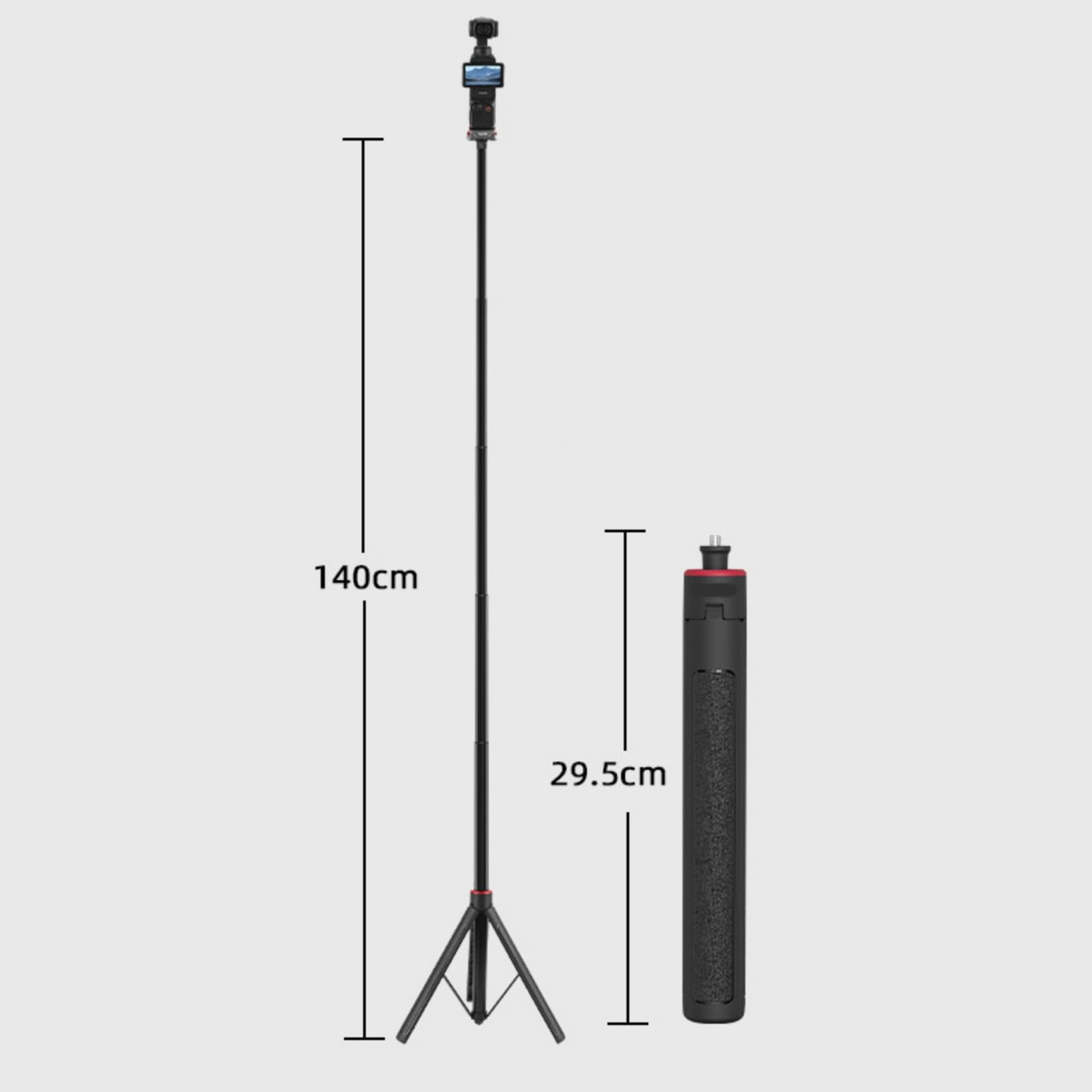 Bastone per selfie portatile con treppiede Accessori Asta telescopica estensibile per selfie per fotocamera d'azione Treppiede da viaggio leggero