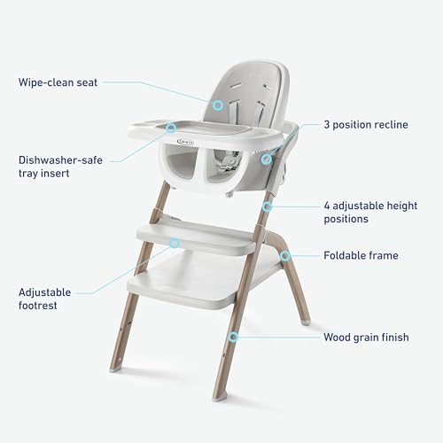 Graco EveryStep - Silla alta 6 en 1, para bebés y niños pequeños, silla alta delgada portátil con 6 etapas de crecimiento, desde asientos para bebés hasta niños pequeños, conveniente para la hora de