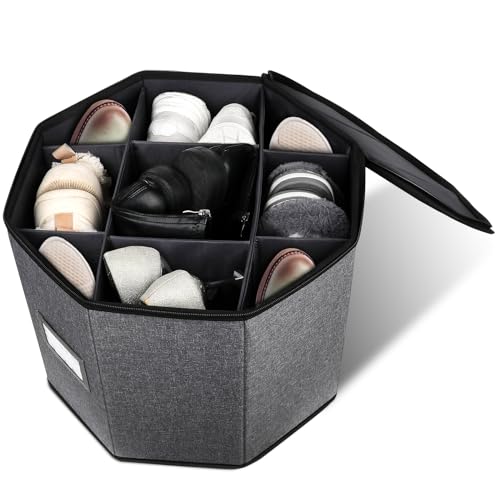 Shoe Storage Box,Shoe Bags for Travel,Fits 8 Pairs,Foldable Shoe Organizer for Closet,Portable Luggage Travel Shoe Organizer