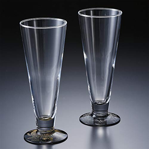 Set de 2 vasos Pilsner decorados dorado y plata miniatura 3