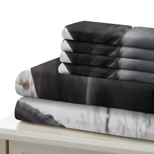 Housse de couette cheval noir impression 3D ultra douce