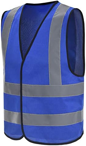 Blue Reflective Vest High Visibility hi viz vis Executive Waistcoat(M-3XL) (M, Blue)