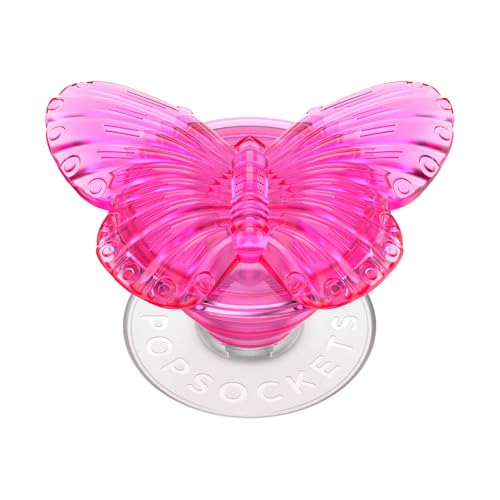 Image of PopSockets Adhesive Phone Grip, Holder, Phone Stand, Butterfly - Molded Butterfly Magenta