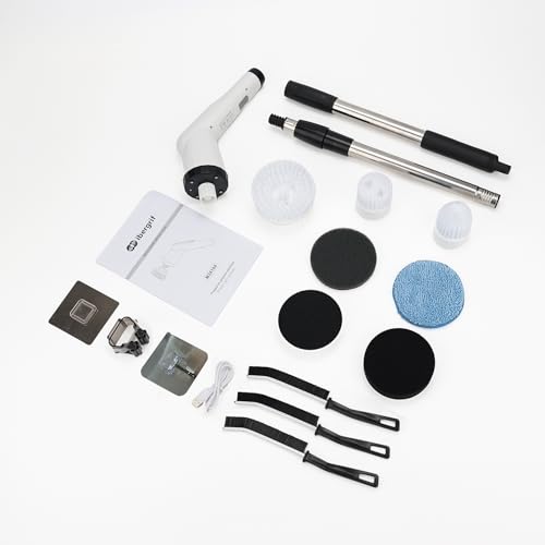 Ibergrif M34104 Electric Spin Scrubber with 6 Replaceable Heads, Waterproof & Adjustable Long Handle for Bathroom and Kitchen - Image 8