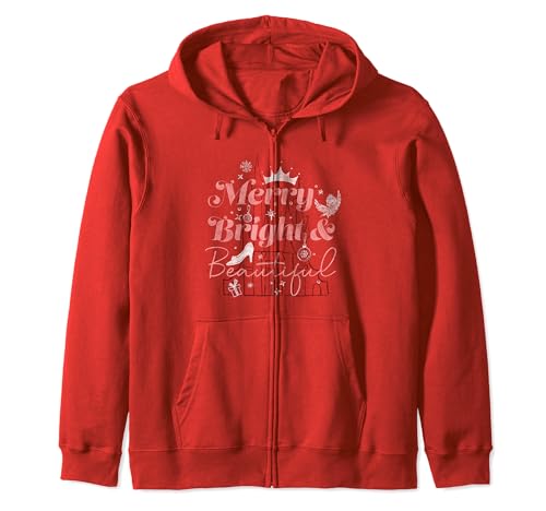 Disney Princesses Christmas Sweat Capuche Zippé Idéal pour les Soirées d'Hiver