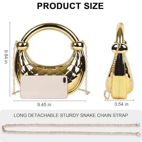 Women Lattice Gold Clutch Purses - Geometric Lattice Metal Clutch Evening Bag Women Golden Stone Cut Clutch Purse for Party2