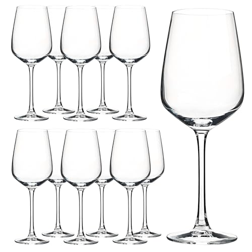 YANGNAY 12 Pack Wine Glasses Set, 15 Oz Classic Red and White Wine Glasses with Stem - Elegant, Dishwasher Safe Glassware for Home, Restaurant, Party Use