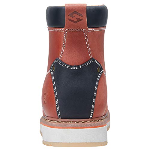 HISEA Work Boots for Men Steel/Soft Toe Boots,6‘’ Waterproof Slip Resistant Industrial & Construction Work Boots